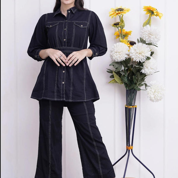 2pc Denum Cotton Style With Belt