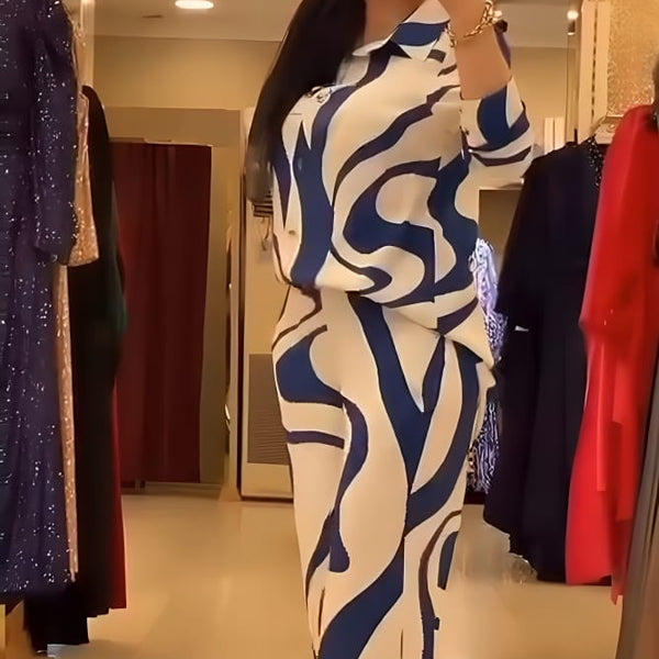 🌟 Elegant Zebra Print Silk Set 🌟 Full-Sleeve Top & Trousers